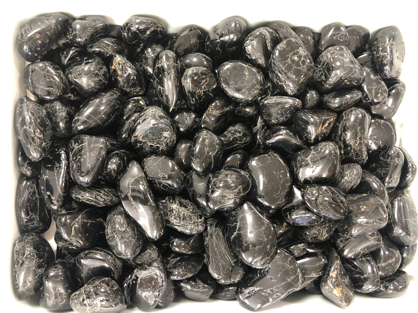 Black Tourmaline -(3 Pieces Tumble Stone)