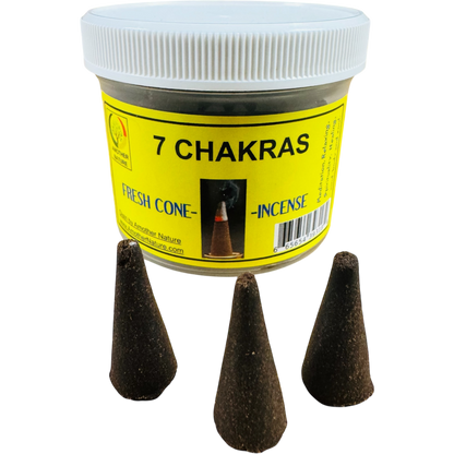 7 Chakras Cone Incense - Fresh Hand Made