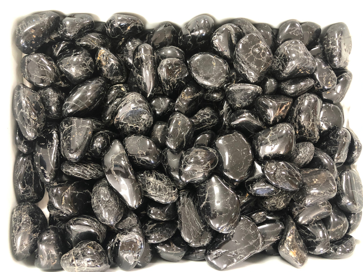 Black Tourmaline -(3 Pieces Tumble Stone)