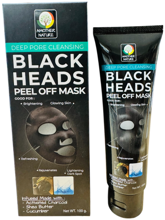 Black Heads Peel Off Mask -Infuse with Activated Charcoal, Shea Butter & Cucumber