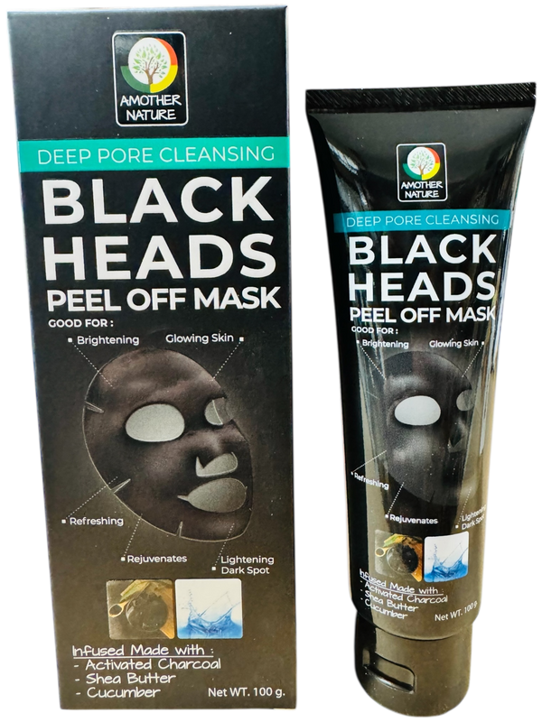 Black Heads Peel Off Mask -Infuse with Activated Charcoal, Shea Butter & Cucumber