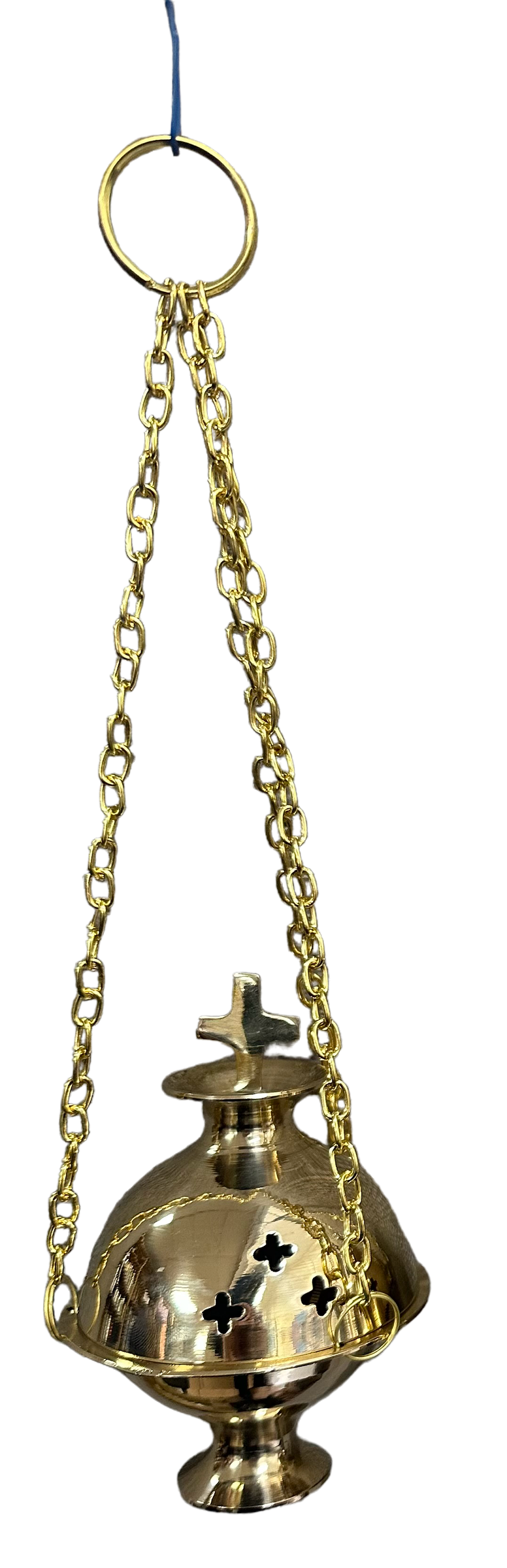 Traditional Charcoal Resin Burner Hanging Chain with Cross -(Small Size)