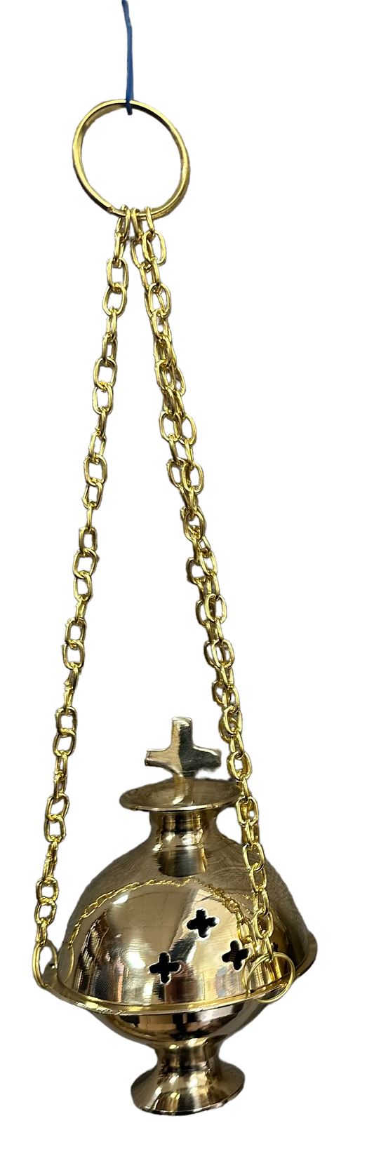 Traditional Charcoal Resin Burner Hanging Chain with Cross -(Small Size)