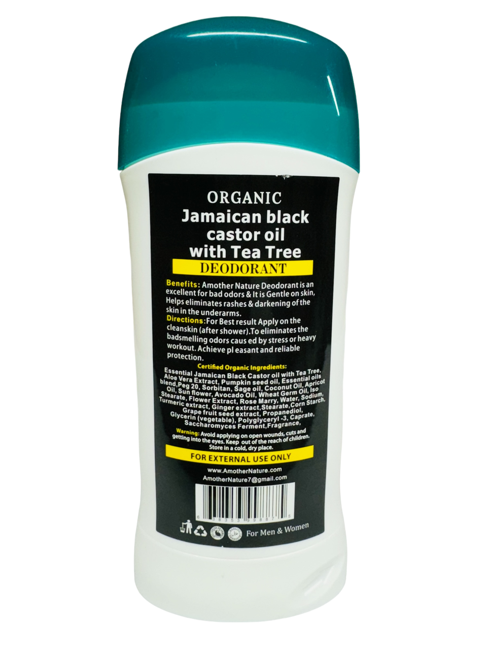 Jamaican Black Castor oil with Tea Tree Deodorant Organic
