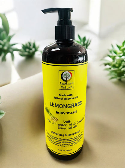 Lemongrass -Body Wash Infuse with Black Castor oil & Cedarwood Essential oil