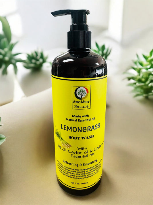 Lemongrass -Body Wash Infuse with Black Castor oil & Cedarwood Essential oil