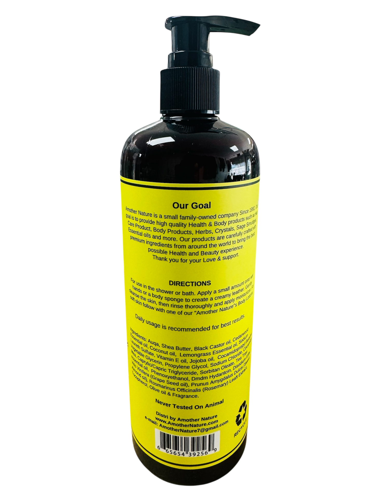 Lemongrass -Body Wash Infuse with Black Castor oil & Cedarwood Essential oil
