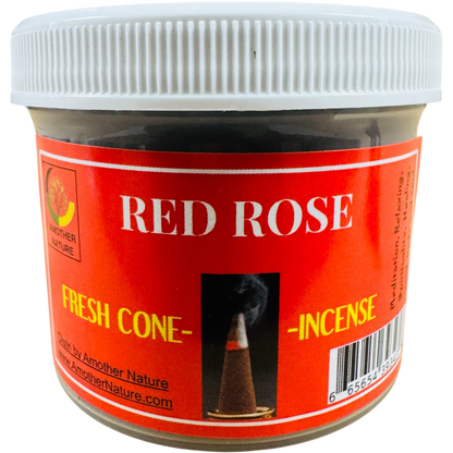 Red Rose Cone Incense - Fresh Hand Made