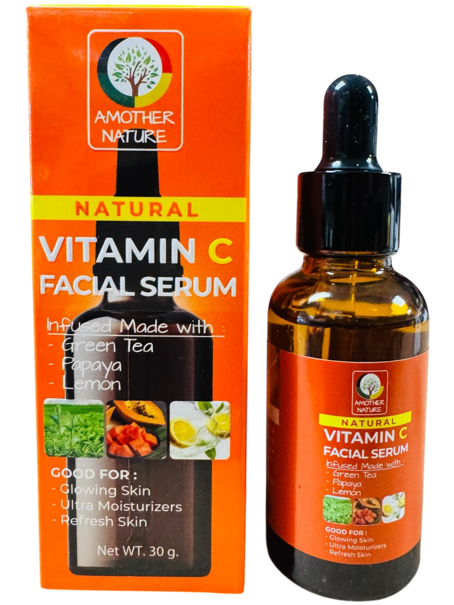 Vitamin C Facial Serum -Infuse with Green Tea, Lemon & Papaya