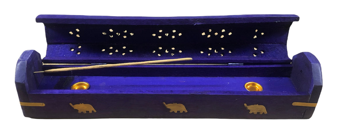 Traditional Incense Burner Coffin Box (Elephant Purple Color)